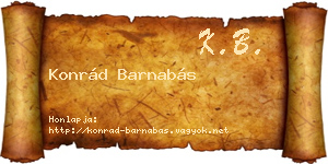 Konrád Barnabás névjegykártya